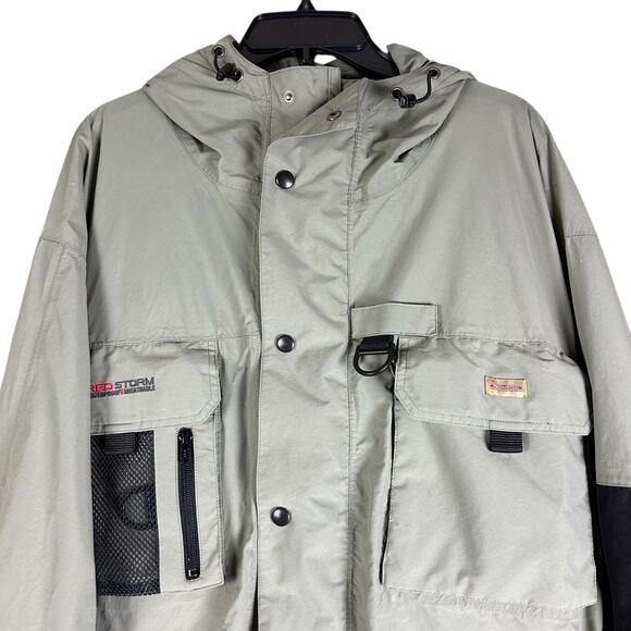 Redington Red Storm Jacket Men Size XL Green Waterproof Outdoor Hooded Rain Coat - Picture 2 of 13
